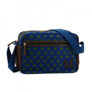 zebra schoudertas blauw ster